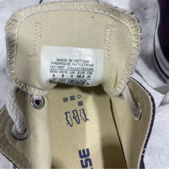 Converse Dark Purple Canvas Sneakers men’s size 4 women’s size 6 - Picture 5 of 5